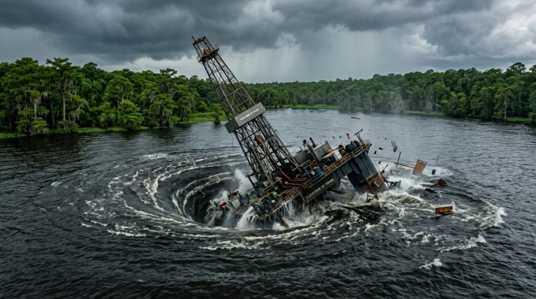 Drilling for Oil in the Middle of a Louisiana Lake: Team Drains 5 Billion Liters of Water in Three Hours