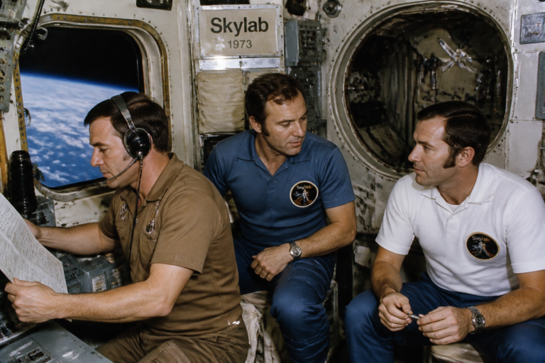 NASA Forces Three Astronauts in Orbit to Work 16 Hours a Day; Their 24-Hour Response (December 1973)