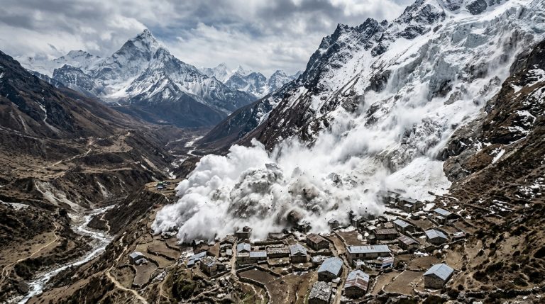 Glacier Calving at 5,200 m Wipes Out Nepalese Villages 30 km Below