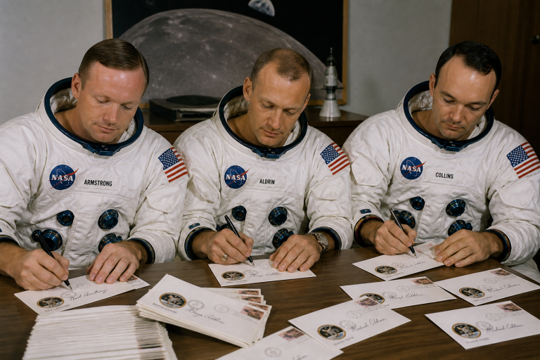 Apollo Astronauts Replaced Life Insurance by Signing Envelopes the Night Before Launch