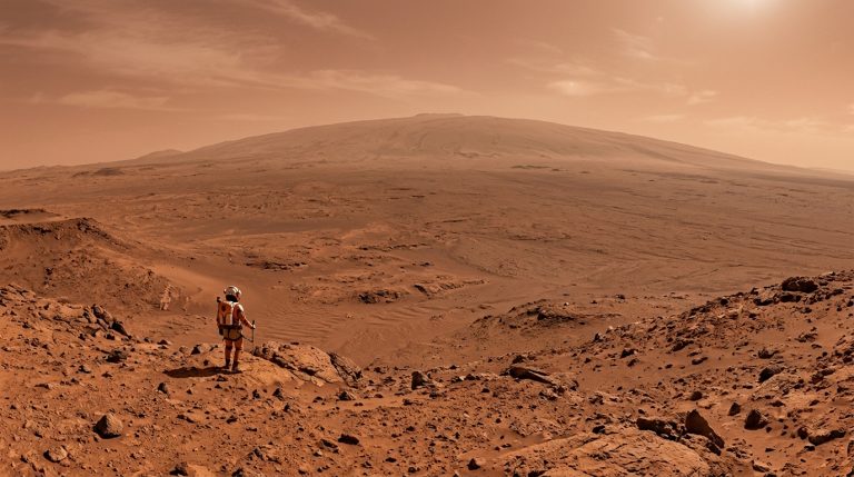 Imagining a 21-Kilometer Wall: A Hiker at the Foot of Olympus Mons Would See Only a Rising Plain