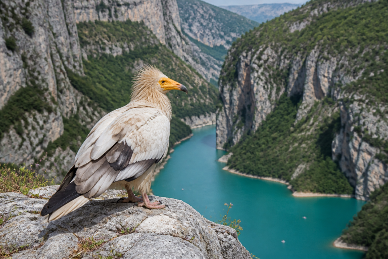 A White Vulture Has Been Nesting in the Verdon Gorge Since 1999, Struggling to Find Food