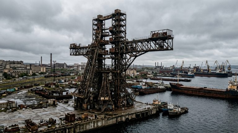 133-Meter Launch Platform Rusting in a Russian Port Since 2020, Never Recommissioned by Its Buyer