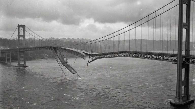 Tacoma Narrows Bridge Opened in July 1940, Plunged into the Water Four Months Later — Neither a Storm nor a Broken Cable