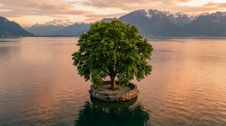 40-Square-Meter Island in Lake Geneva Fully Covered by Its Sole Occupant for Over a Century