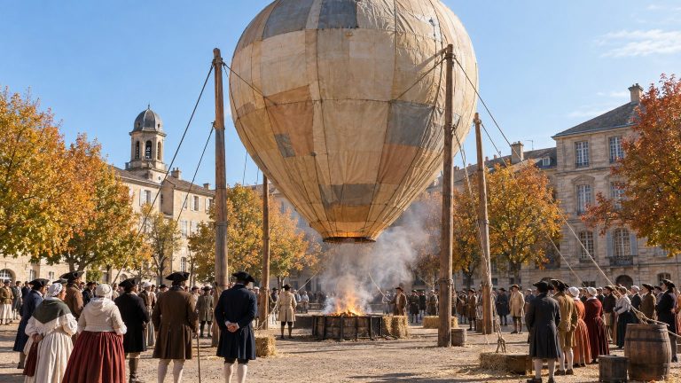 Montgolfier Brothers Invented the Hot Air Balloon in Annonay, 1783