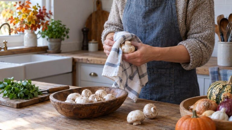 252 g Mushrooms: Weigh Before and After 5 Minutes in Water to Prove You Dry Them One by One to Remove 6 g of Water