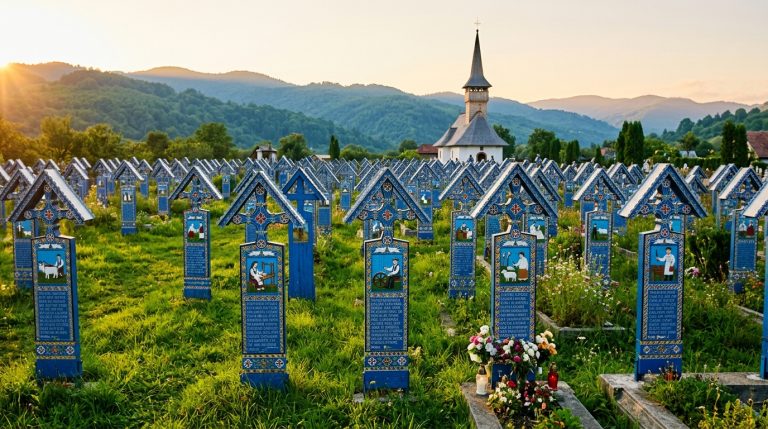 Beneath One of Romania’s 800 Blue Crosses Lies a Mother-in-Law: What Her Son-in-Law Says About Her Cross Has Made Passersby Laugh for Decades