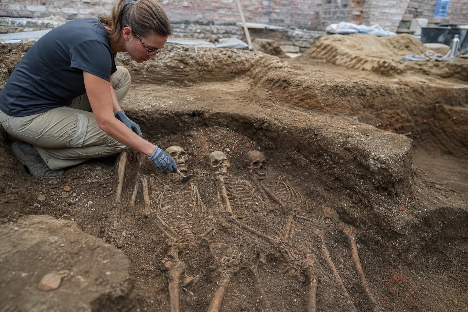 Archaeologists found under a Jamestown church the graves of four of the colony’s founders 400 years after they were buried