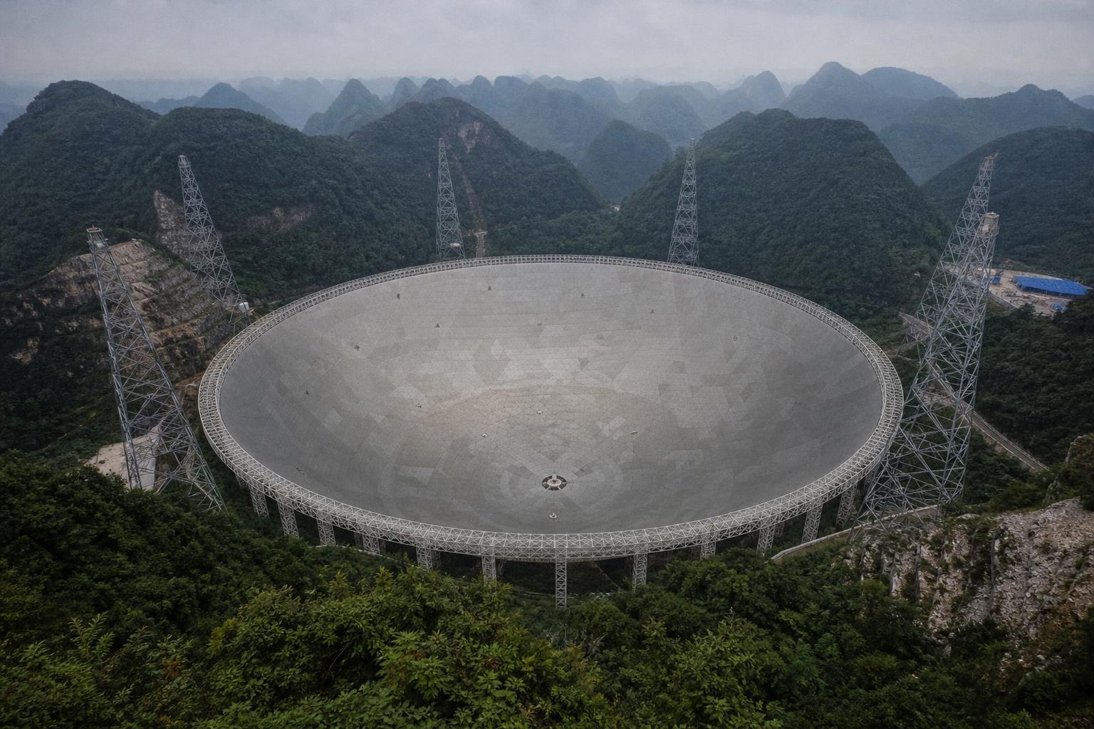 Since 2016 a 500-metre dish has filled an entire valley in Guizhou and a single mobile phone switched on within 5 km would leave it blind