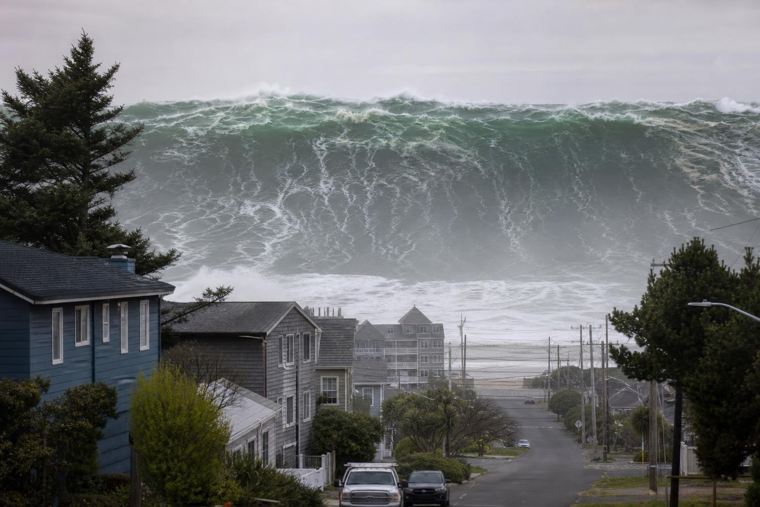 What would happen if the Cascadia fault let go all at once: the Oregon coast would have 15 minutes before a wave as tall as a 10-storey building